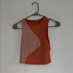 Colorblock Sleeveless Top - Pink and Orange
